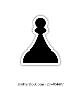  Chess Pawn  - black vector icon with shadow