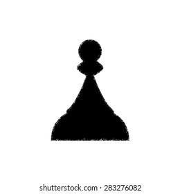  Chess Pawn - black vector icon
