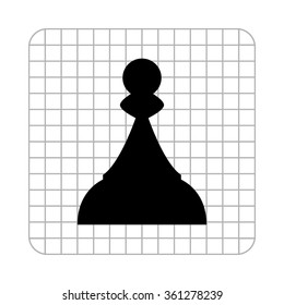 Chess Pawn  - black vector icon