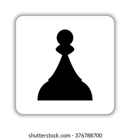 Chess Pawn  - black vector icon