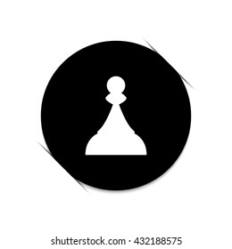 Chess Pawn  - black vector icon