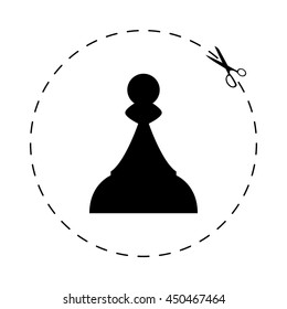 Chess Pawn -  black vector icon