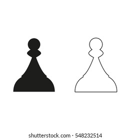 Chess Pawn  - black vector icon