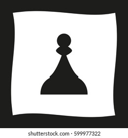 Chess Pawn  - black vector icon