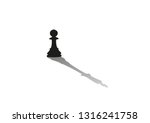 A Chess Pawn Casting a King Piece Shadow