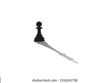 A Chess Pawn Casting a King Piece Shadow