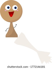 chess pawn a cheerful cartoon character from which the Queen’s shadow falls The concept of success and aspiration object on a white background