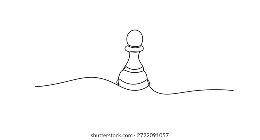 linha contínua do peão de xadrez. ilustração do peão de xadrez. ilustração vetorial