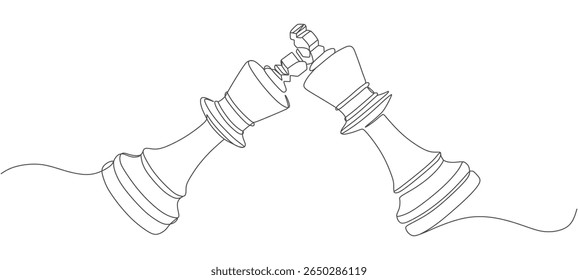 Chess pawn continuous line vector design