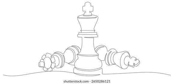Chess pawn continuous line vector design