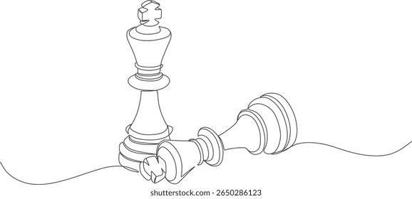 Chess pawn continuous line vector design