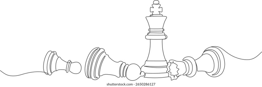 Chess pawn continuous line vector design