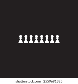 Chess Pawn design with white color and black background