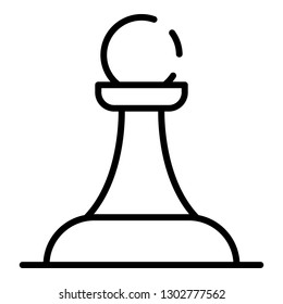 Chess pawn element icon. Outline chess pawn element vector icon for web design isolated on white background
