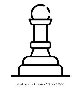 Chess pawn figure icon. Outline chess pawn figure vector icon for web design isolated on white background