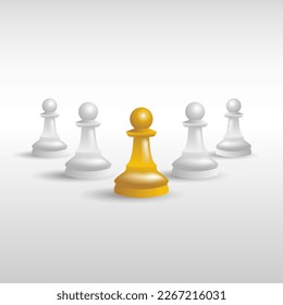 chess pawn figure stand out from the crowd Vector Illustration