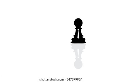 Chess pawn figure with tie as business leader concept. Vector illustration