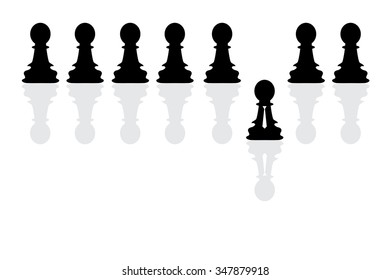 Chess pawn figures as business strategy concept. Vector illustration