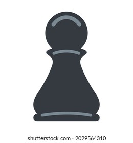 Chess pawn flat icon isolated vector illustration on white background