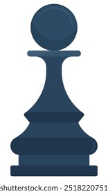 Chess pawn flat icon isolated on white background.