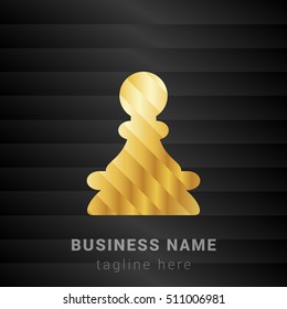 Chess Pawn Gold and Black silk fashion premium icon / Logo