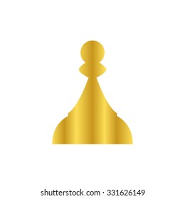 Chess Pawn - gold vector icon