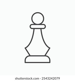 Chess pawn icon in black outlined and solid.