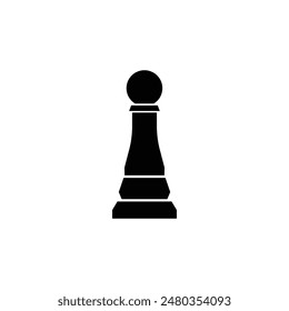 Chess pawn icon. Black icon vector.