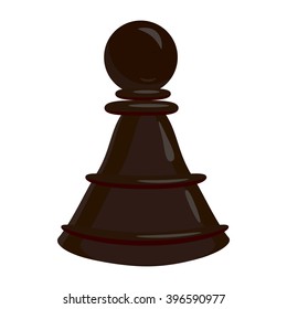 Chess pawn icon, cartoon style 