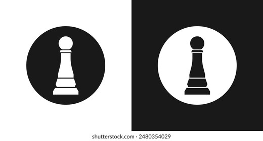 Chess pawn icon design. Black and white icon vector.