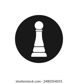 Chess pawn icon design. Black icon vector.