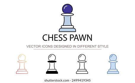 Chess Pawn icon design with white background stock illustration