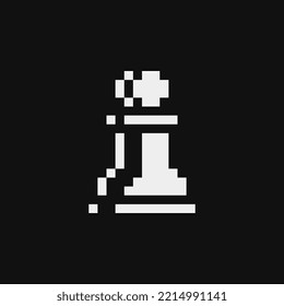 Chess Pawn Icon Emoji. Pixel Art Style. 1-bit Video Game Sprite. Game Assets. Isolated Abstract Vector Illustration.