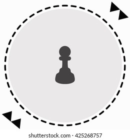 Chess pawn icon Flat Design. Isolated Illustration.