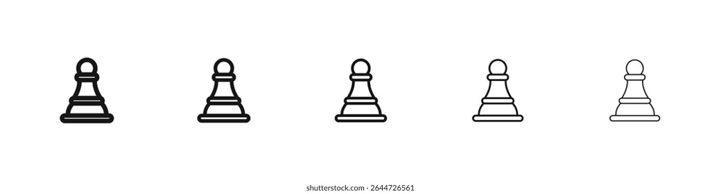Chess pawn icon flat illustration set logo
