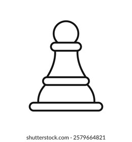 Chess pawn icon Flat simple outline