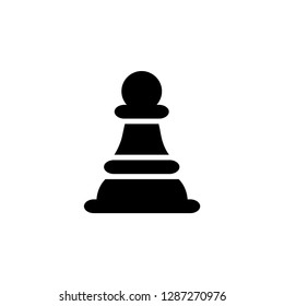 Chess Pawn Icon In Flat Style Vector For Apps, UI, Websites. Black Icon Vector Illustration.