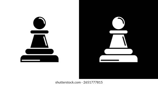 Chess pawn icon of a flat style vector