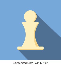 Chess pawn icon in flat style for web, infographics and creative design