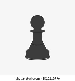Chess pawn icon. Flat vector illustration in black on white background.