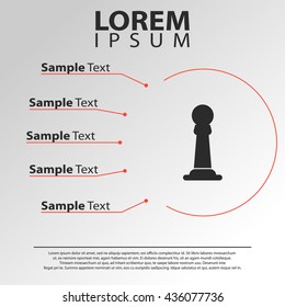 chess pawn icon. chess pawn infographics template