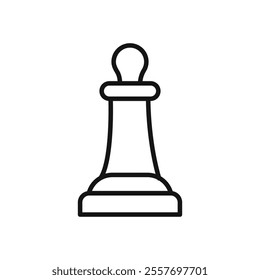 Chess pawn icon Isolated flat vector in outline