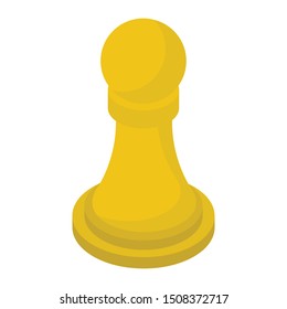 
Chess pawn icon in isometric vector design.
