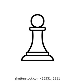 Chess pawn icon linear logo isolated