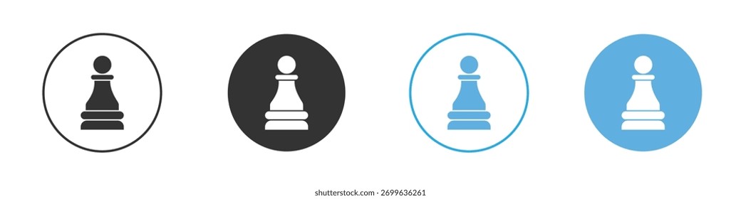 Chess pawn icon Logo Template Design set