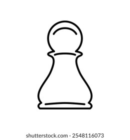 Chess pawn icon Outline set in black and white color