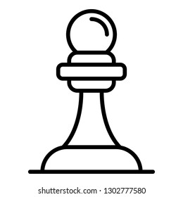 Chess pawn icon. Outline chess pawn vector icon for web design isolated on white background