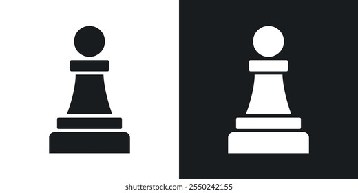 Chess pawn icon pack in black color.