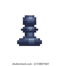 Chess pawn icon. Pixel art style. 8-bit video game sprite. Game assets. Isolated abstract vector illustration.