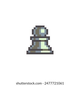 Chess pawn icon. Pixel art style. 8-bit video game sprite. Game assets. Isolated abstract vector illustration.